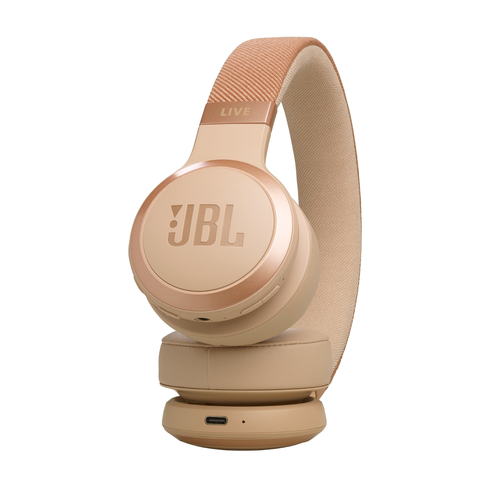 JBL Live 670NC - Sandstone - Wireless On-Ear Headphones with True Adaptive Noise Cancelling - Detailshot 2